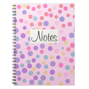 Carnet Points multicolores sur le rose en pastel