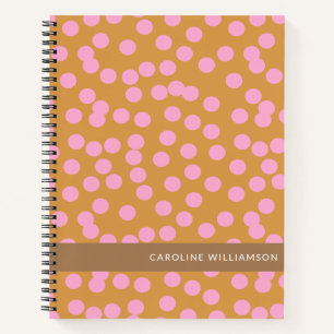 Carnet Points rose et Abstraits Brown personnalisés