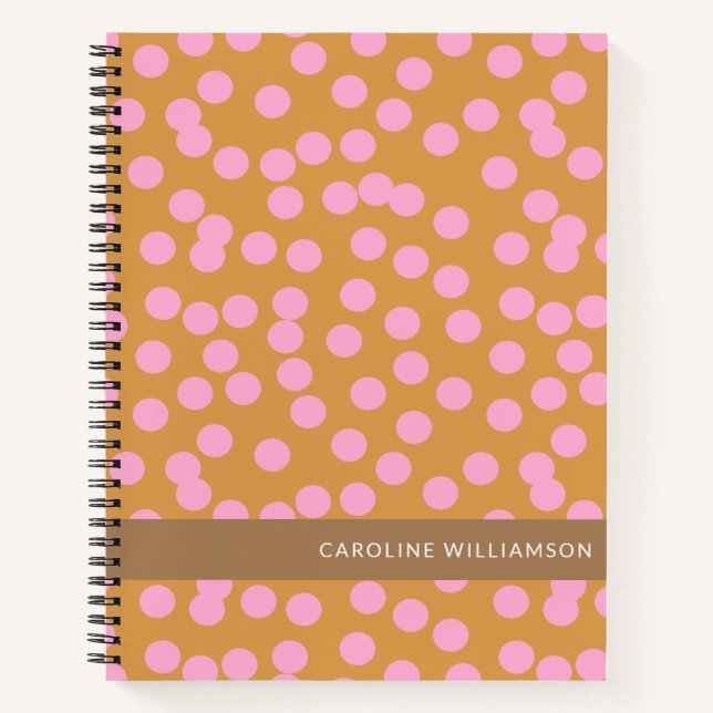 Carnet Points rose et Abstraits Brown personnalisés (Devant)