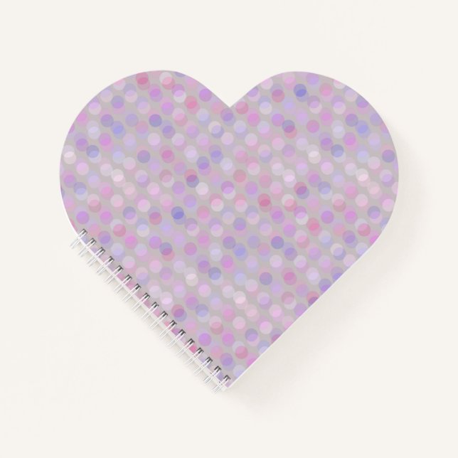 Carnet points roses, violets et gris (Devant)