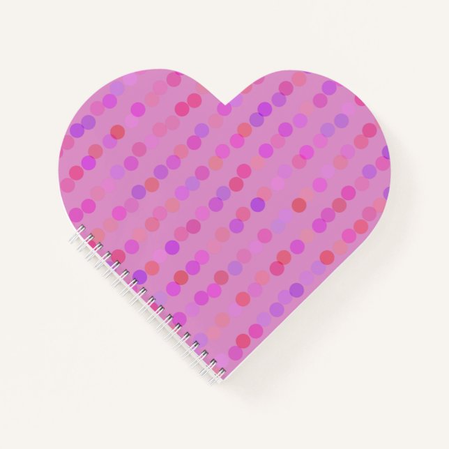 Carnet points roses, violets et orange (Devant)