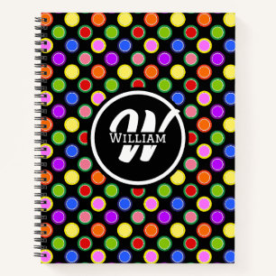 Carnet Pois arc-en-ciel Jelly Fruit Candy sur Noir