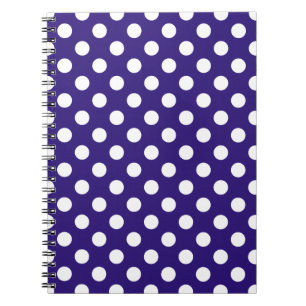 Carnet Pois blancs sur bleu foncé
