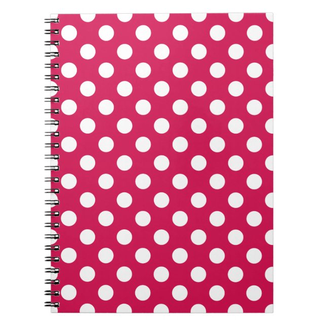 Carnet Pois blancs sur cerise (Devant)