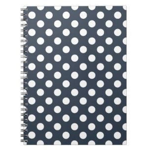 Carnet Pois blancs sur gris bleu
