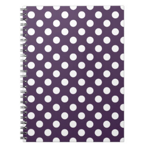 Carnet Pois blancs sur prune violette