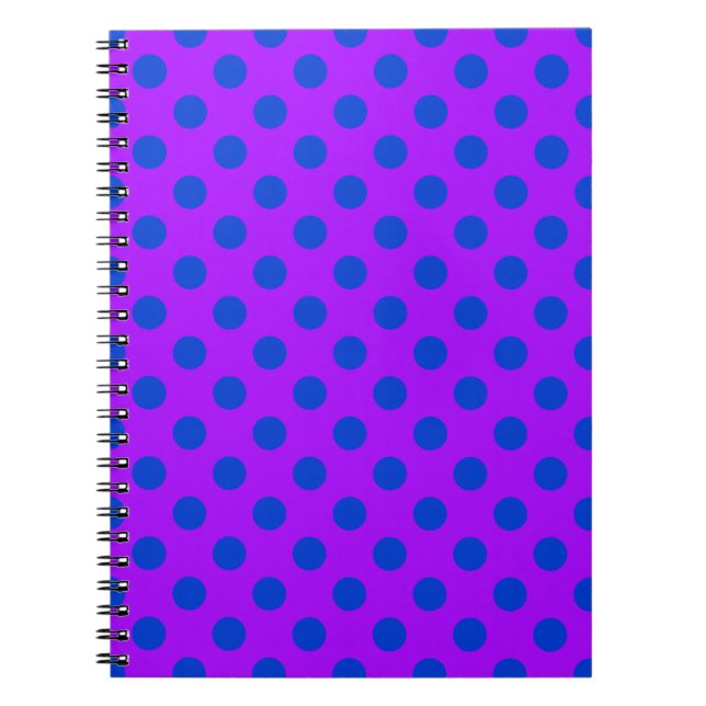 Carnet Pois bleus sur violet (Devant)