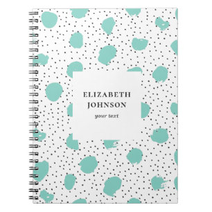 Carnet Pois de menthe. Motif géométrique abstrait moderne