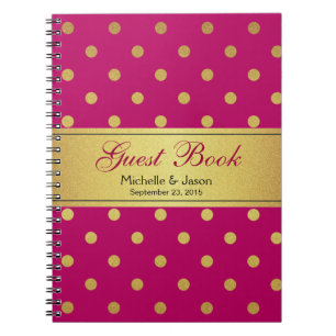 Carnet Pois de parties scintillantes d'or de rose de