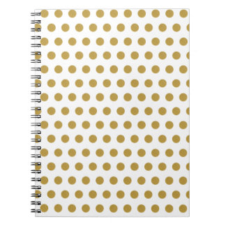 Carnet Pois d'or et blanc