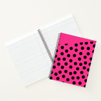 Carnet Pois noir rose