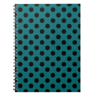 Carnet Pois noirs en turquoise