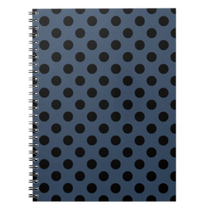 Carnet Pois noirs sur gris-bleu