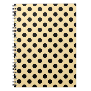 Carnet Pois noirs sur jaune pâle