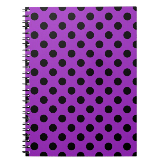 Carnet Pois noirs sur violet (Devant)