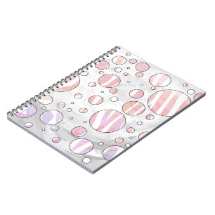 Carnet Pois rose et blanc Zebra