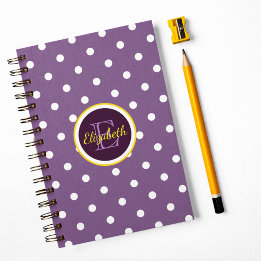 Carnet Pois violets monogrammes