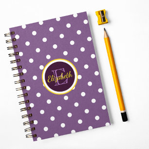 Carnet Pois violets monogrammes