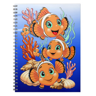 Carnet Poisson clown Dessin animé mignon Famille Sous l'e