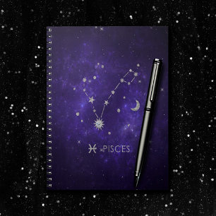 Carnet Poissons pourpres Zodiac   Horoscope d'astrologie 