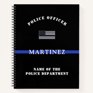 Carnet Police de la ligne bleue mince personnalisée Polic