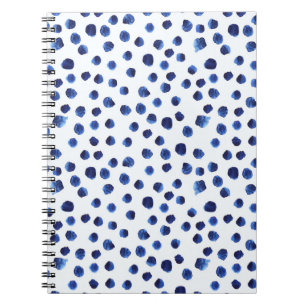 Carnet Polka Bleue : Aquarelle Point sans joint.