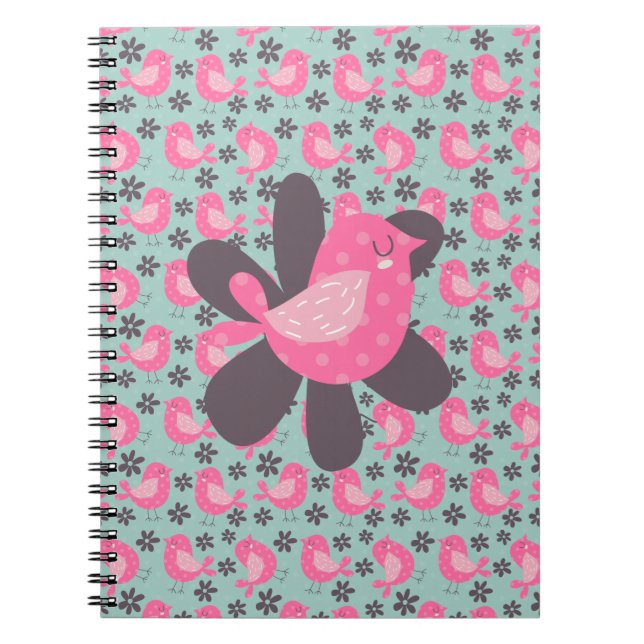 Carnet Polka Dot Birds and Flowers (Devant)