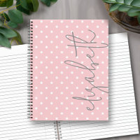 Polka Dot rose vierge script gris nom