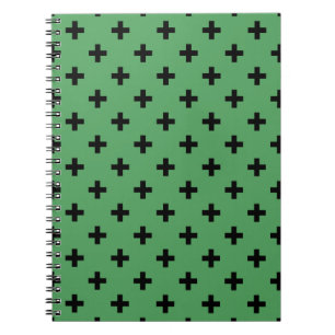 Carnet Polka noire croise sur vert