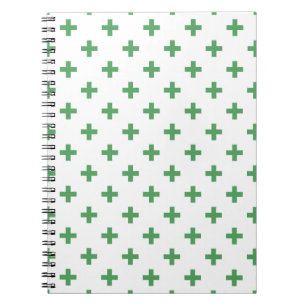 Carnet Polka verte croise sur blanc