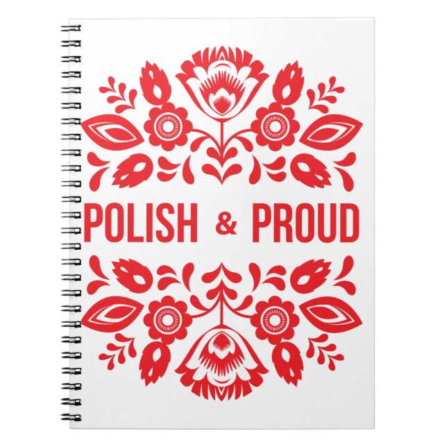 Carnet Pologne et fière Pologne Polska Fleurs rouges (Devant)