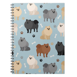 Carnet Poméranie Paw-prints et os de chien