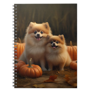 Carnet Poméranien Chiot Automne Citrouille délice