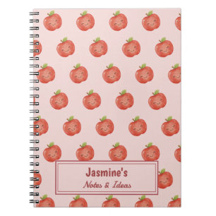 Carnet Pomme chanceuse personnalisée aquarelle mignonne