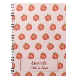 Carnet Pomme chanceuse personnalisée aquarelle mignonne