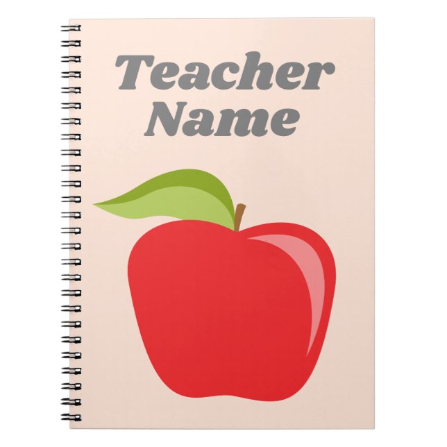 Carnet Pomme de professeur personnalisée avec une pomme m (Devant)
