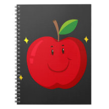 Pomme rouge avec un visage heureux