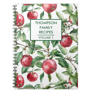 Carnet Pommes peintes à la main et recette personnalisée