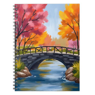 Carnet Pont d'automne Feuillage d'automne Aquarelle Natur