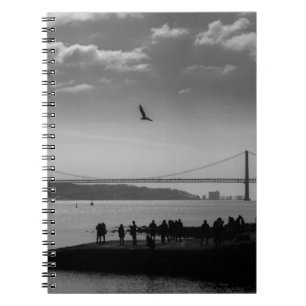 Carnet Pont de suspension à Lisbonne Photo noir et blanc