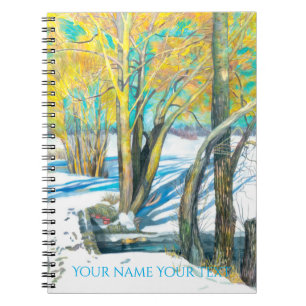 Carnet pont en hiver Peinture Watercol