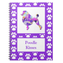 Poodé Français mignon Chien Silhouette Paw Purple