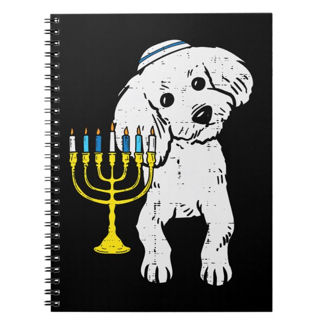 Carnet Poodle Chien Juif Poodle Chien Menorah Hanoukka Pa (Devant)