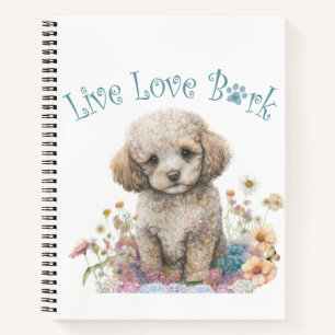 Carnet Poodle Chien Maman Floral