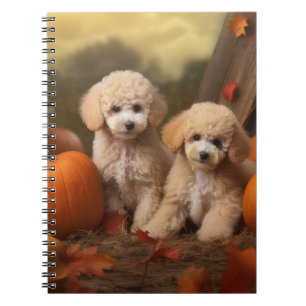 Carnet Poodle Chiot Automne Citrouille délice
