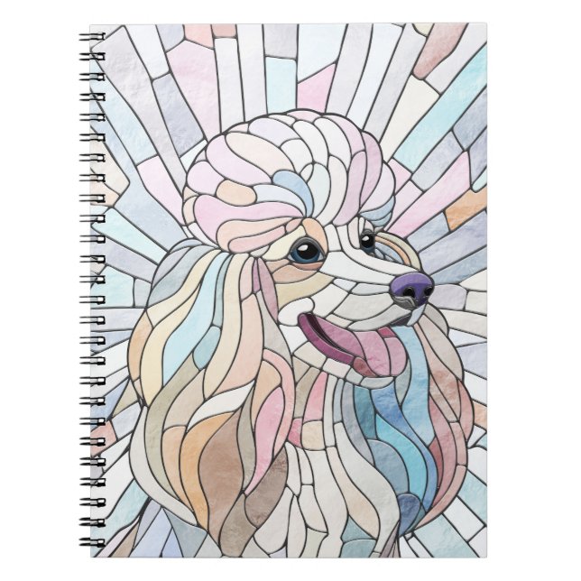 Carnet Poodle - mosaïque pastel (Devant)