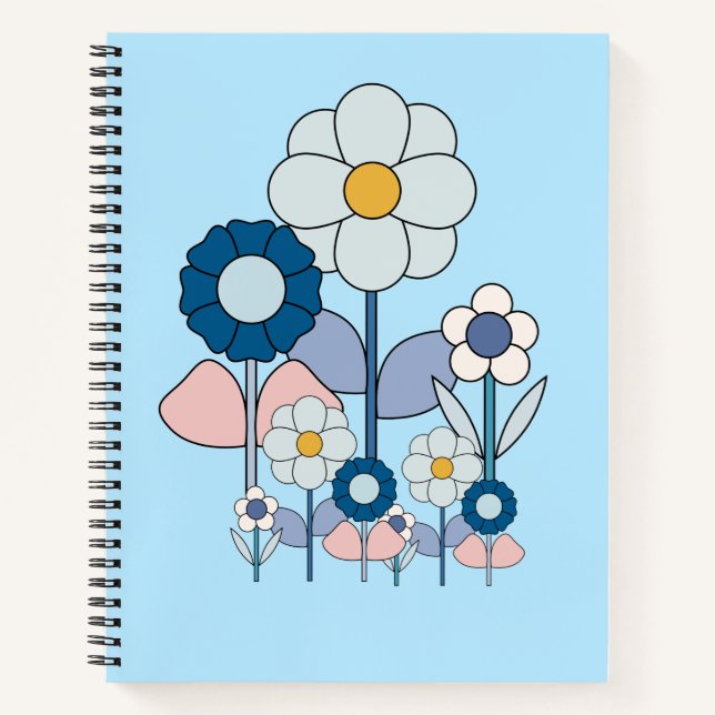 Carnet Pop art basique pastel fleurs champ (Devant)