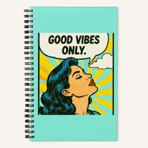 Carnet Pop Art « Bonne vibration seulement »
