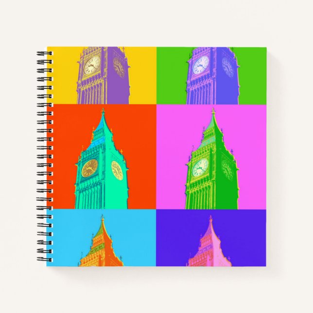 Carnet Pop Art Neon Big Ben (Devant)