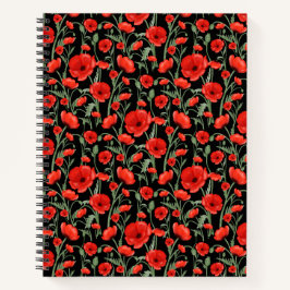 Carnet Poppies rouges